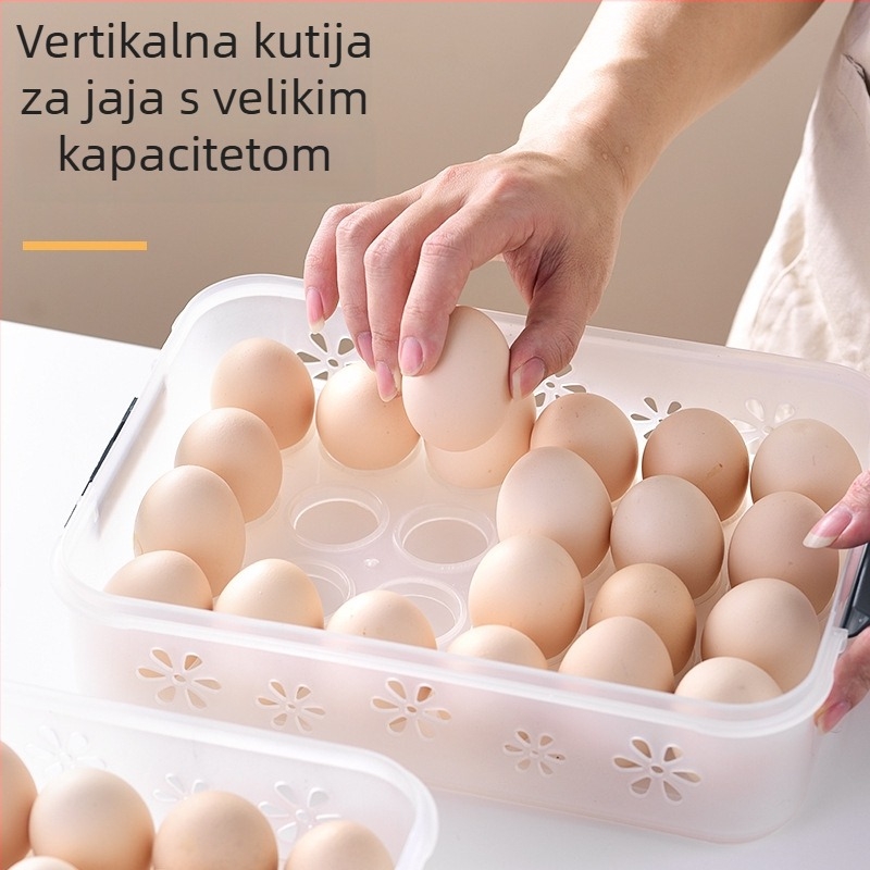 Kutija za jaja u hladnjaku s poklopcem – prozirna, plast za hranu, zatvaranje, očuvanje svježine