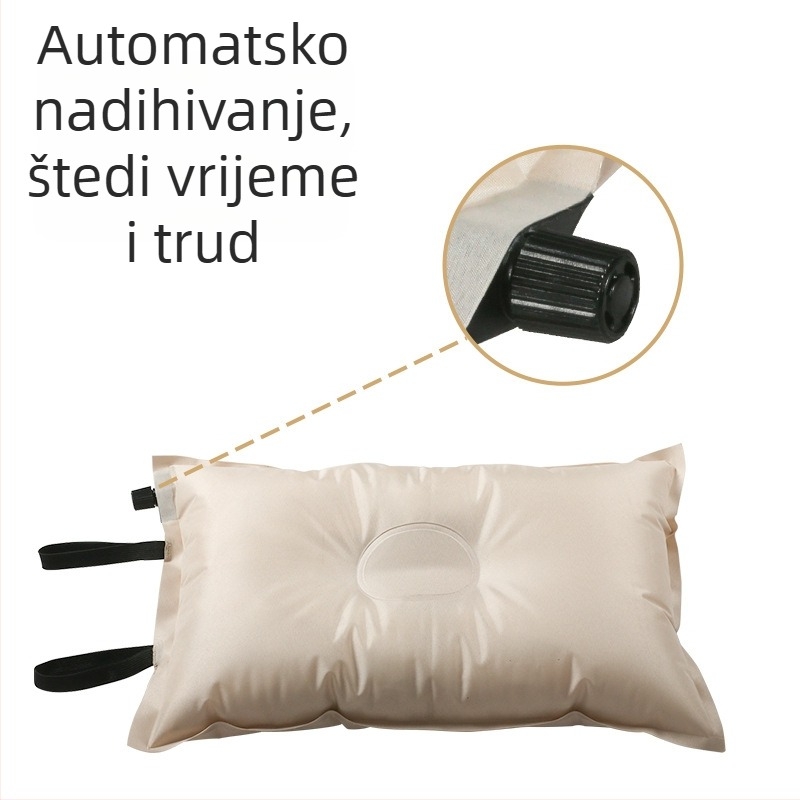 Samonapunjavajući pravokutni putni jastuk s elastičnom tkaninom, debljina 10 cm, težina 250 g