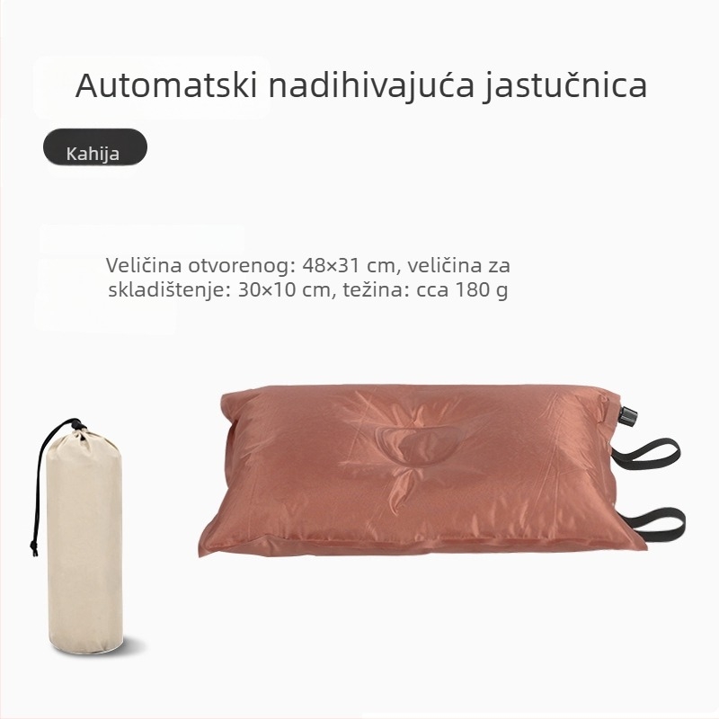 Samonapunjavajući pravokutni putni jastuk s elastičnom tkaninom, debljina 10 cm, težina 250 g