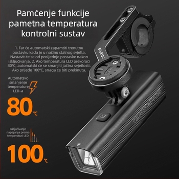 RockBROS prednje svjetlo za bicikl, kompatibilno s MTB-ima i cestnim biciklima – noćna vožnja, bez prilagodbe