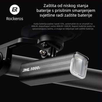 RockBROS prednje svjetlo za bicikl, kompatibilno s MTB-ima i cestnim biciklima – noćna vožnja, bez prilagodbe