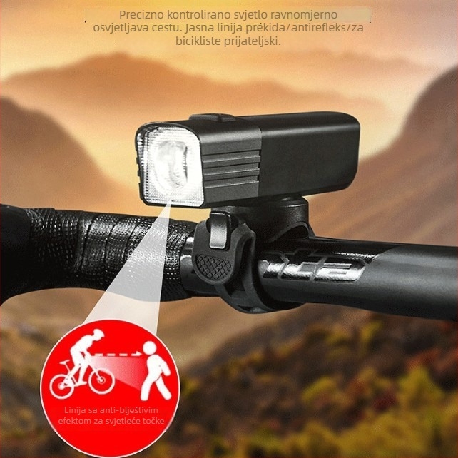 600 lumena prednje svjetlo za bicikl za cestovne i planinske bicikle, noćna vožnja, visokim i niskim snopom, protiv odsjaja