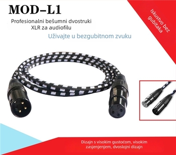 XLR audio kabel muški–ženski za mikrofon, Blue Fire Road, niklani završetak, pleteni bakreni vodič bez kisika, ROHS