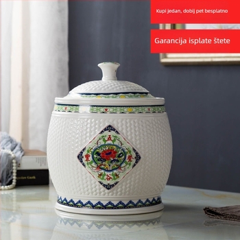 Keramička posuda za rižu s poklopcem – vlažnost-zaštita, posuda za rižu, kapacitet 5L/10L/20L/25L/30 jin