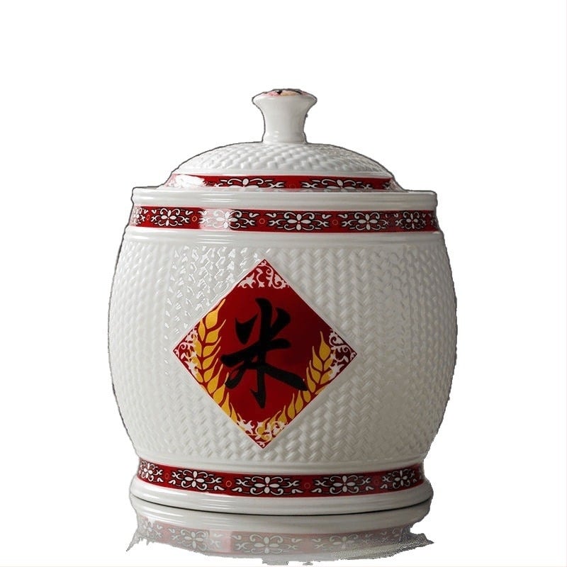 Keramička posuda za rižu s poklopcem – vlažnost-zaštita, posuda za rižu, kapacitet 5L/10L/20L/25L/30 jin