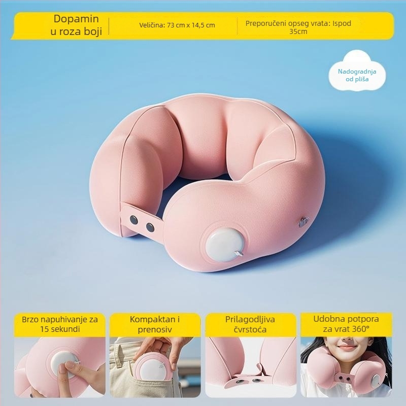 Strange Circle napuhujući jastuk za vrat za putovanja - U obliku, PVC tkanina, punjenje zrakom, moderni minimalistički stil