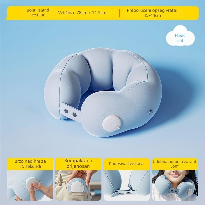 Strange Circle napuhujući jastuk za vrat za putovanja - U obliku, PVC tkanina, punjenje zrakom, moderni minimalistički stil