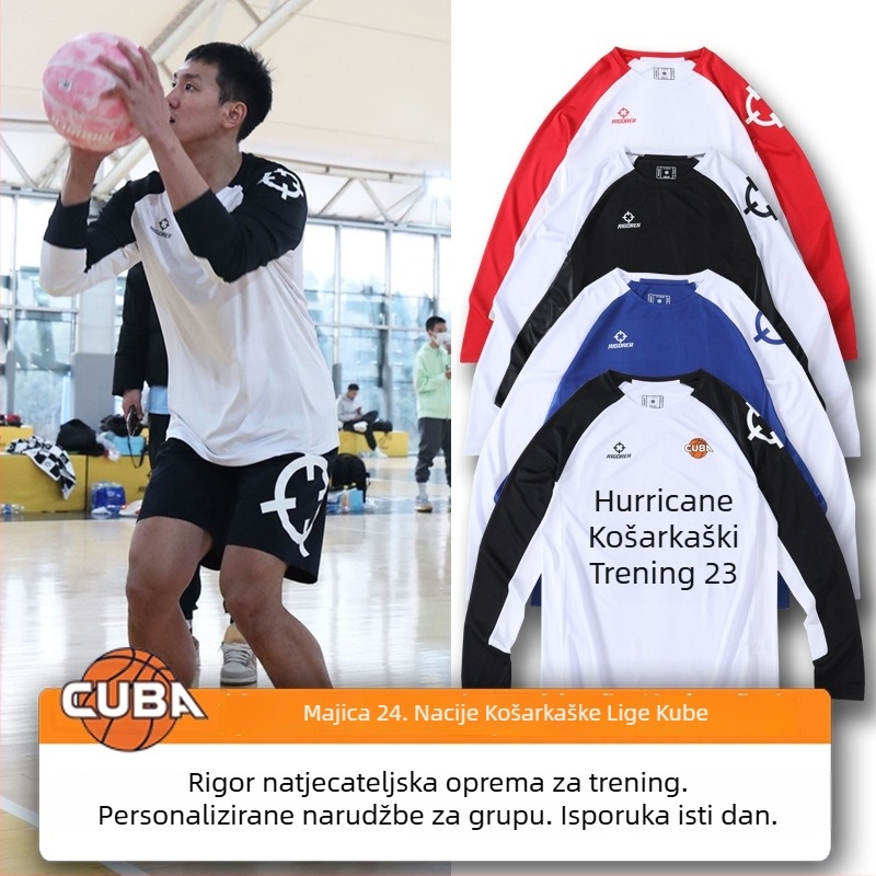 Muška košarkaška trenirka majica s dugim i kratkim rukavima, brzo sušeći poliester, 100% poliester, za odrasle