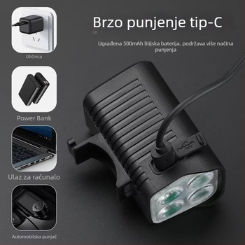 Set prednjeg svjetla i stražnje svjetiljke za bicikl | Visoka svjetlost | Kompatibilno s cestovnim i trail biciklima | Noćna vožnja