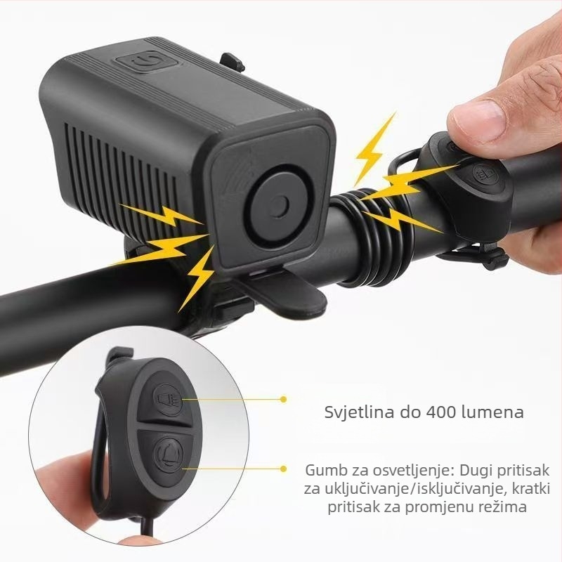 Set prednjeg svjetla i stražnje svjetiljke za bicikl | Visoka svjetlost | Kompatibilno s cestovnim i trail biciklima | Noćna vožnja