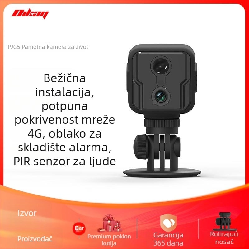 Inteligentna 4G bežična kamera za nadzor s cloud skladištem, 1080P, PIR detekcija pokreta, noćni vid IR 5–10 m