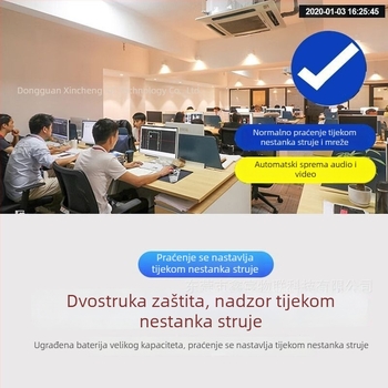 Unutarnja bežična sigurnosna kamera s noćnim vidom 1080p, ugrađeni mikrofon, pohrana u oblaku i upravljanje putem mobilne aplikacije