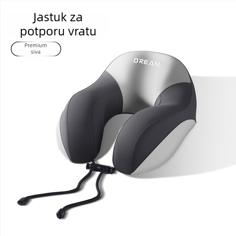 Jastuk za vrat od memorijske pjene u U-oblika za putovanja, s nylonom kao jezgrom, moderni minimalistički stil