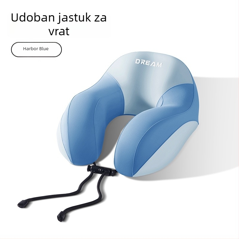 Jastuk za vrat od memorijske pjene u U-oblika za putovanja, s nylonom kao jezgrom, moderni minimalistički stil