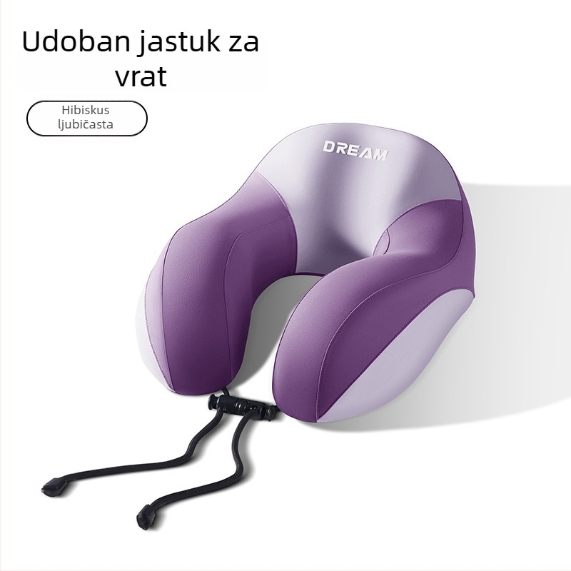 Jastuk za vrat od memorijske pjene u U-oblika za putovanja, s nylonom kao jezgrom, moderni minimalistički stil