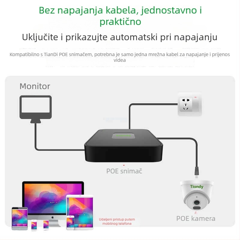 TD-C240N unutarnja IP kamera, 3MP infracrveno noćno snimanje, POE, 4mm objektiv, kućna uporaba
