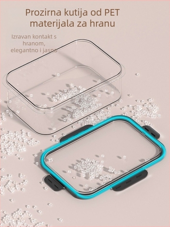 PET kutija za skladištenje hrane, prozirni zatvoreni spremnik za zamrzavanje, otporan na vlagu, velik kapacitet za voće i povrće