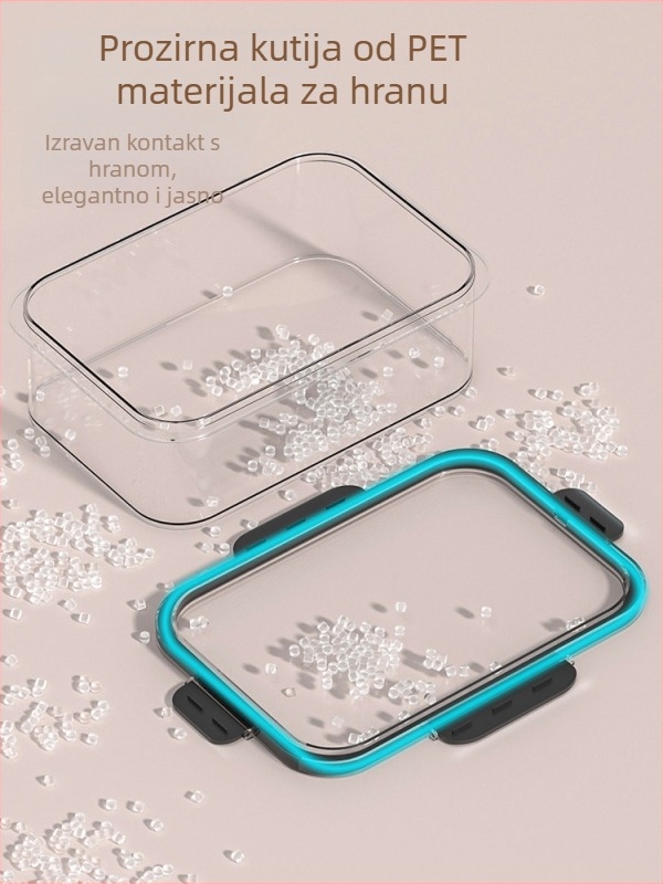 PET kutija za skladištenje hrane, prozirni zatvoreni spremnik za zamrzavanje, otporan na vlagu, velik kapacitet za voće i povrće