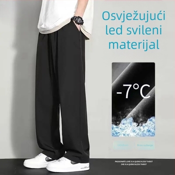 Muške sportske casual hlače – rastezljivi poliester, prozračnost, brzo suše, srednja visina struka, ravni kroj