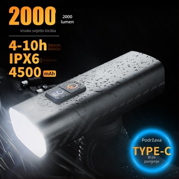Front LED svjetlo za MTB, 2000 lumena, Punjivo, OEM prilagodba, certificirano CE/ROHS/PSE