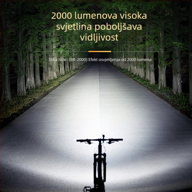 Front LED svjetlo za MTB, 2000 lumena, Punjivo, OEM prilagodba, certificirano CE/ROHS/PSE