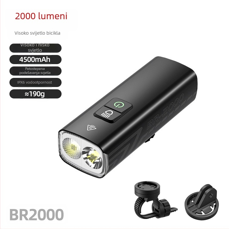 Front LED svjetlo za MTB, 2000 lumena, Punjivo, OEM prilagodba, certificirano CE/ROHS/PSE
