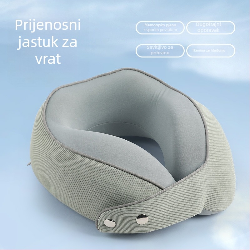 U-oblikovana jastučnica za vrat s memorijskom pjenom, modalna navlaka, za odrasle, moderni minimalistički stil