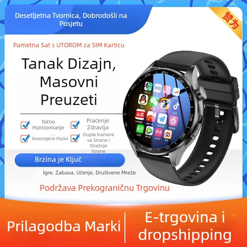 Pametni sat s slotom za SIM karticu, Android OS, GPS pozicioniranje, praćenje zdravlja, AMOLED zaslon