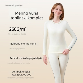 Ženski set osnovnog sloja, akril, debljina 251–300 g/m², Color Blocking uzorak, duge hlače