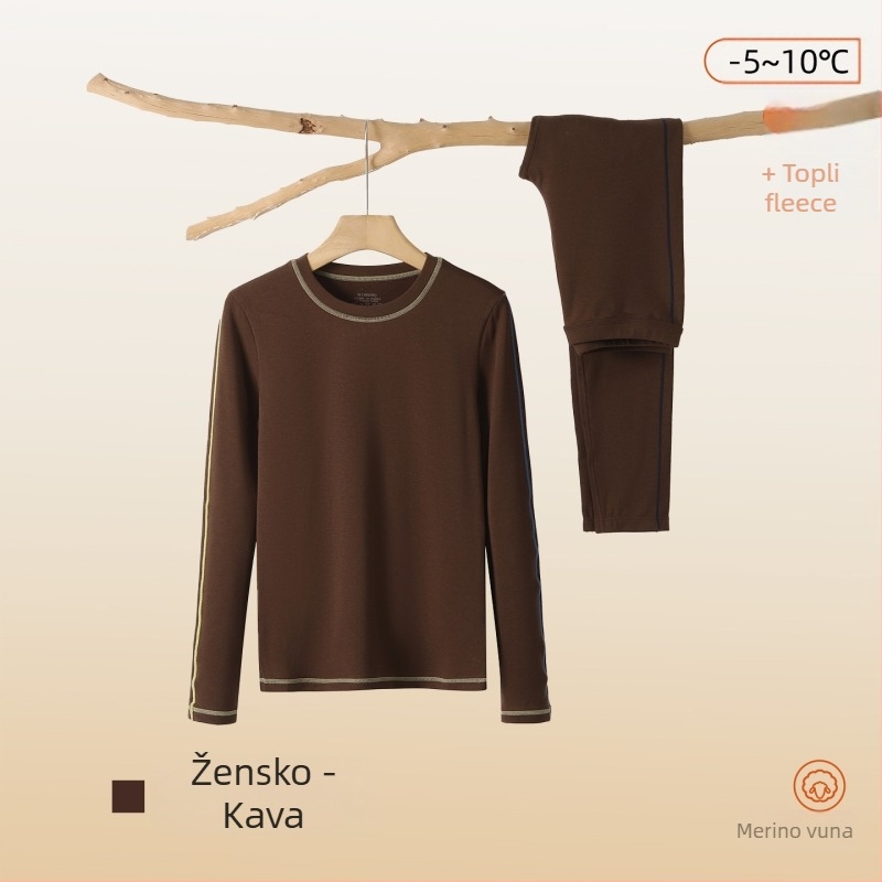 Ženski set osnovnog sloja, akril, debljina 251–300 g/m², Color Blocking uzorak, duge hlače