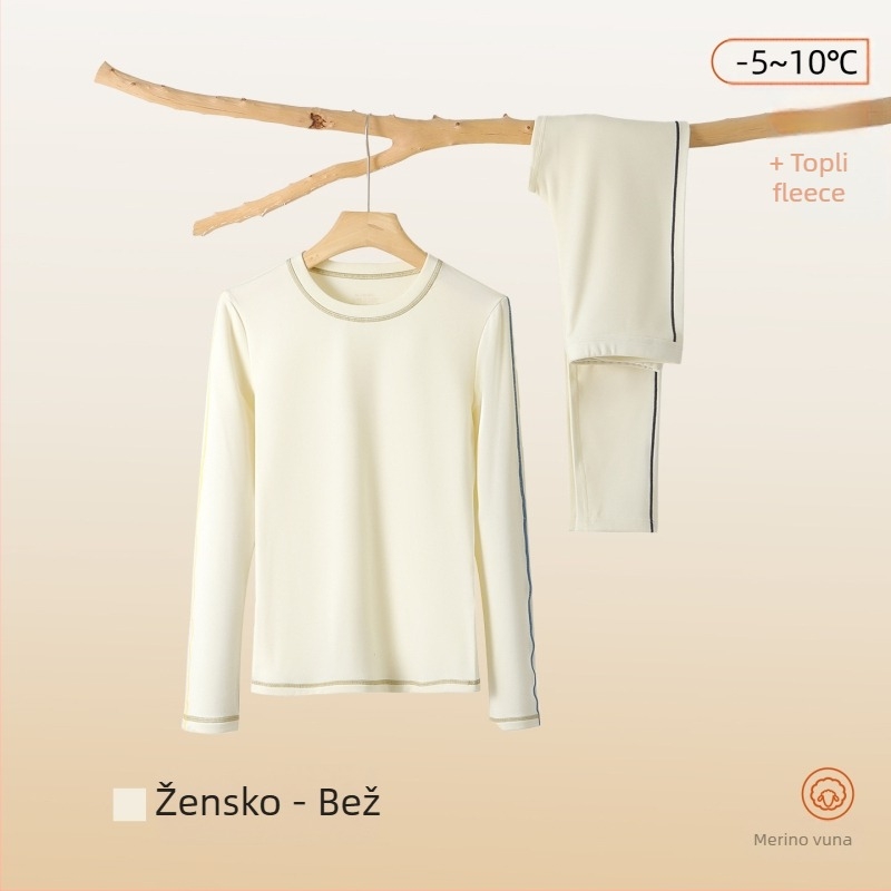 Ženski set osnovnog sloja, akril, debljina 251–300 g/m², Color Blocking uzorak, duge hlače