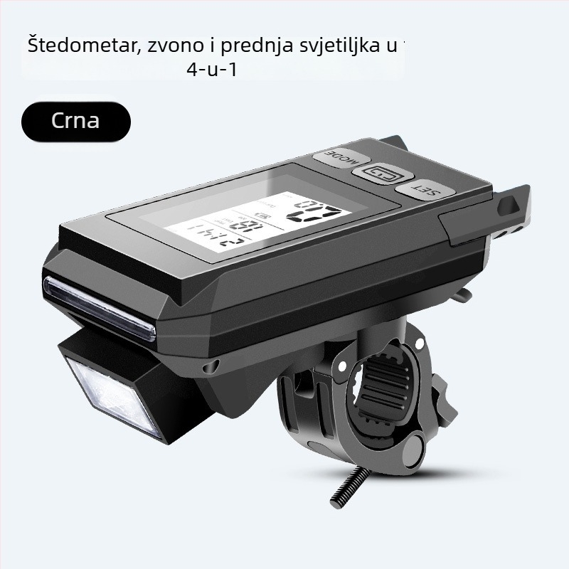 Bežični biciklistički odometar sa zvonom i prednjim svjetlom – višenamjenska oprema Fujizhe
