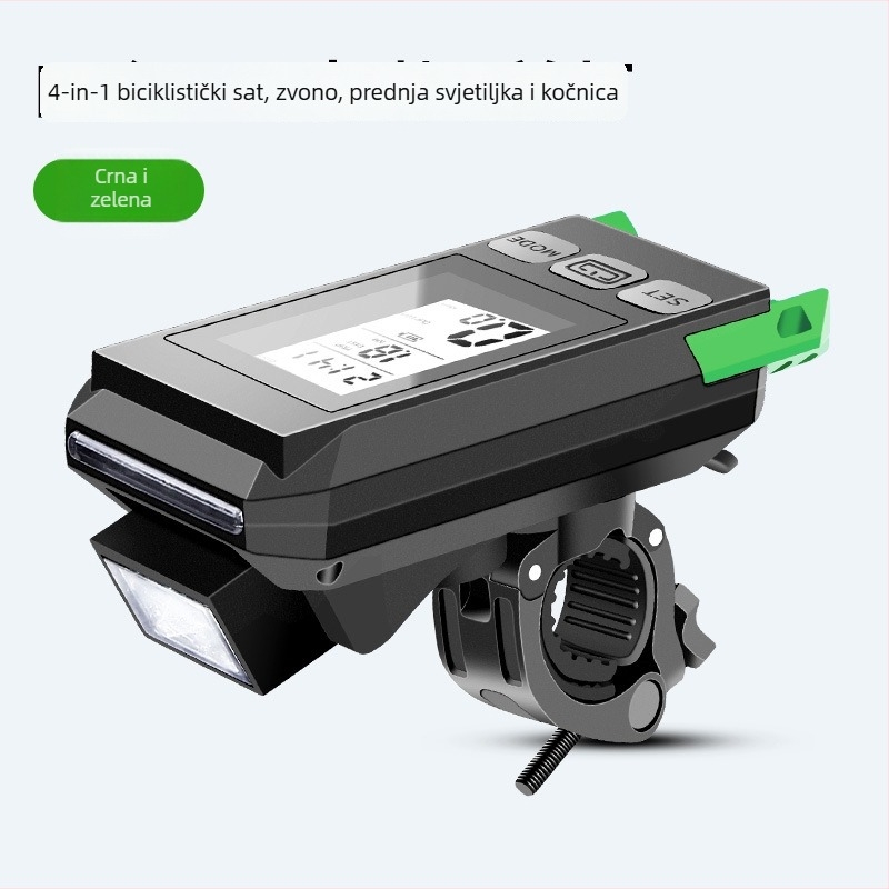 Bežični biciklistički odometar sa zvonom i prednjim svjetlom – višenamjenska oprema Fujizhe