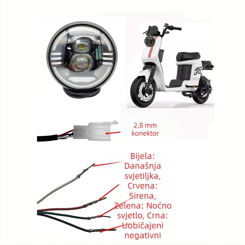 LED prednja svjetla za snijeg, ATV i električni bicikl - kompatibilna s 36V/48V/60V, vodootporna, vrlo svijetla