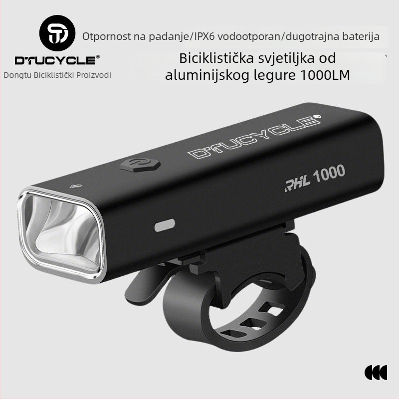 DT-6108 Biciklističko noćno svjetlo, aluminijska legura, visoka svjetlost, punjivo
