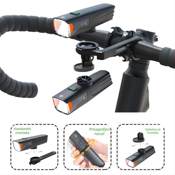 Bežični prednji svjetlosni sklop za bicikl s daljinskim upravljačem, prebacivanje između daljinskog i bliskog svjetla, vodootporna, punjiva — HONG TU SHENG