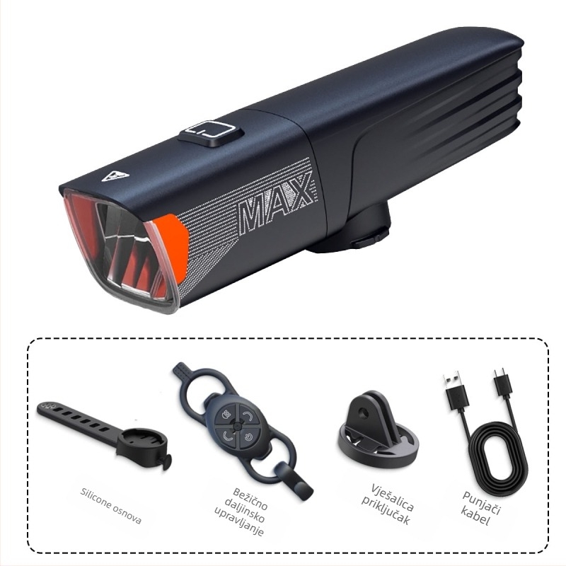 Bežični prednji svjetlosni sklop za bicikl s daljinskim upravljačem, prebacivanje između daljinskog i bliskog svjetla, vodootporna, punjiva — HONG TU SHENG