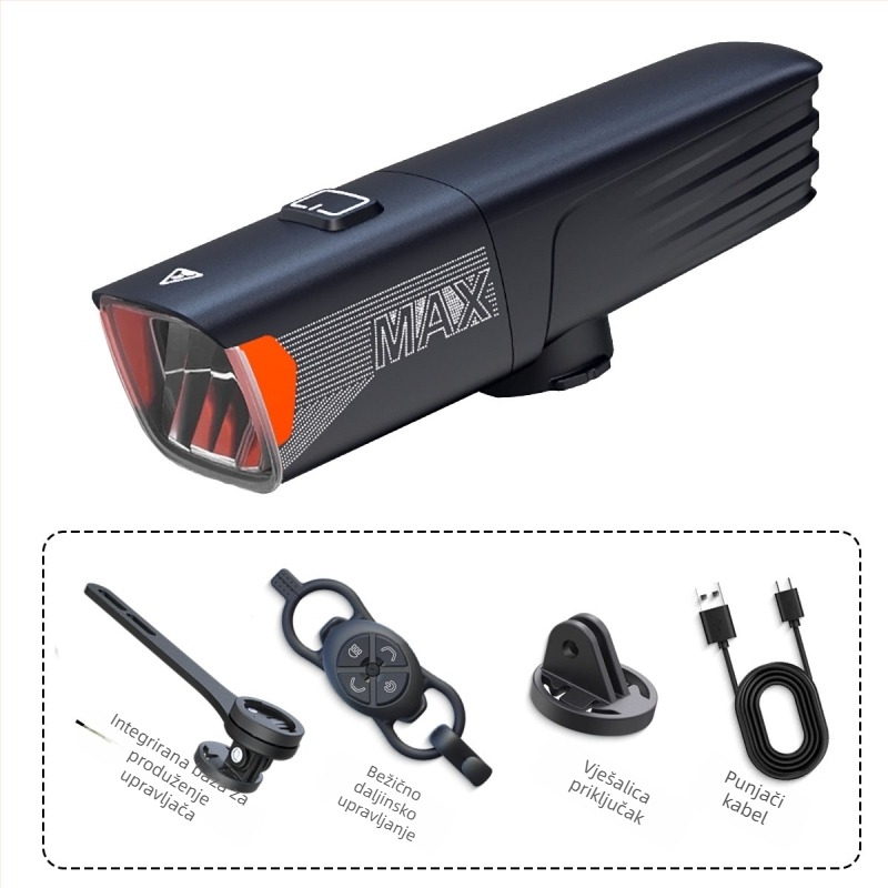 Bežični prednji svjetlosni sklop za bicikl s daljinskim upravljačem, prebacivanje između daljinskog i bliskog svjetla, vodootporna, punjiva — HONG TU SHENG