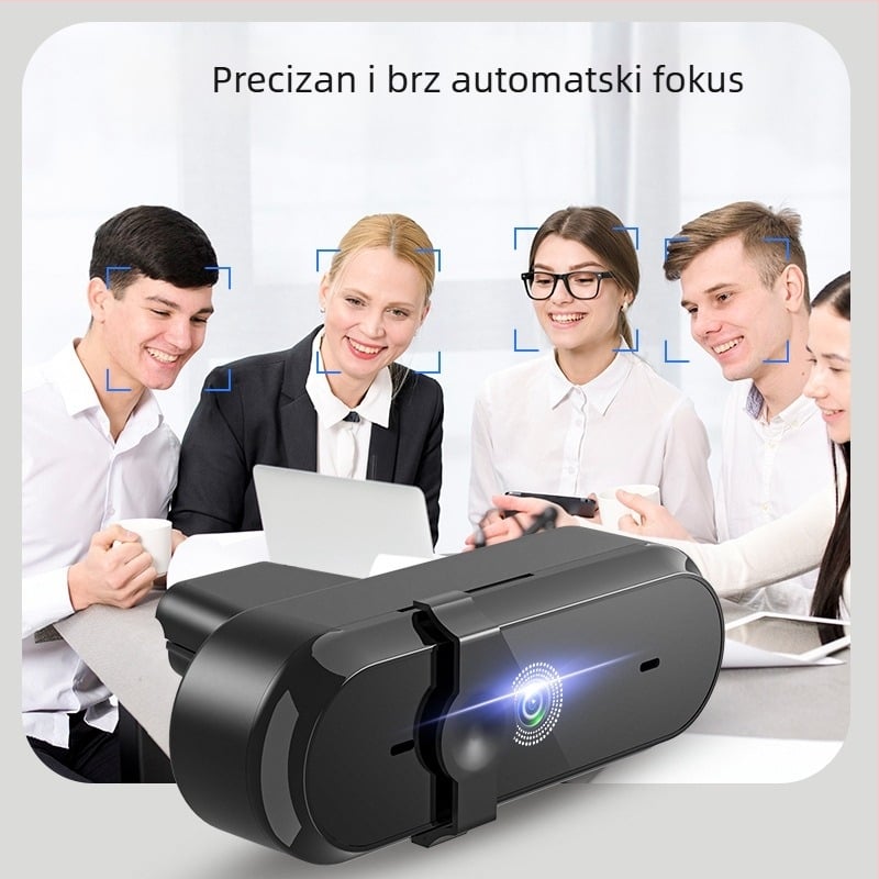 HD USB web kamera s autofokusom (1080p, 30fps, USB 2.0, bez drajvera, ugrađeni mikrofon)