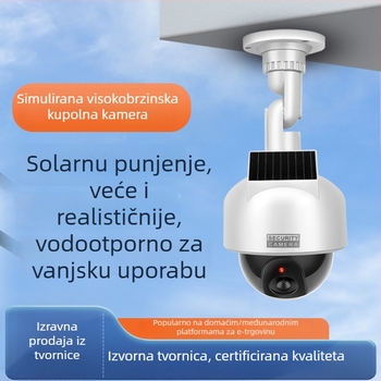 Simulirana sigurnosna kamera – solarno napajanje, minimalna osvijetljenost 0.00001 lux, SNR > 44 dB, radna temperatura -5 do 55°C, napajanje 3V, ABS kućište