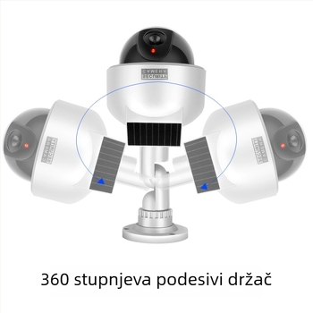 Simulirana sigurnosna kamera – solarno napajanje, minimalna osvijetljenost 0.00001 lux, SNR > 44 dB, radna temperatura -5 do 55°C, napajanje 3V, ABS kućište