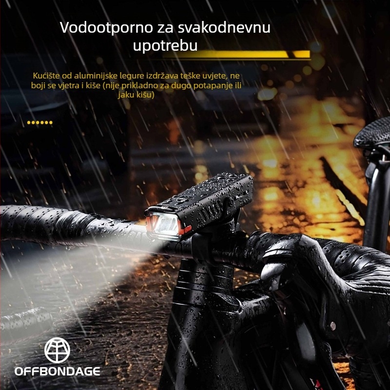 Biciklistička prednja svjetiljka od aluminijske legure – dvostrano upozoravajuće svjetlo za cestovne i planinske bicikle, noćna vožnja