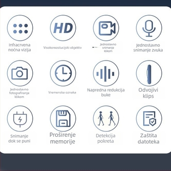 Jiakasi Y1 sportska kamera — CCD senzor, ugrađeni mikrofon, snimanje, trajanje baterije 2 sata