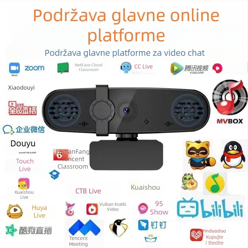 Računalna web kamera s ugrađenim mikrofonom za online nastavu i videokonferencije, 2560x1440, 4MP senzor, 30fps, USB 2.0
