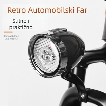 Prednja svjetiljka za bicikl USB punjiva, 3-LED retro rasvjeta za planinski bicikl - Yuuisd/Yusidi privatna marka