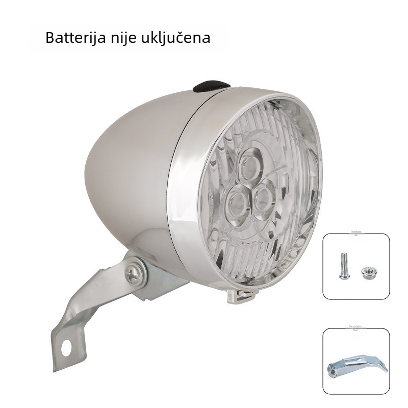 Prednja svjetiljka za bicikl USB punjiva, 3-LED retro rasvjeta za planinski bicikl - Yuuisd/Yusidi privatna marka