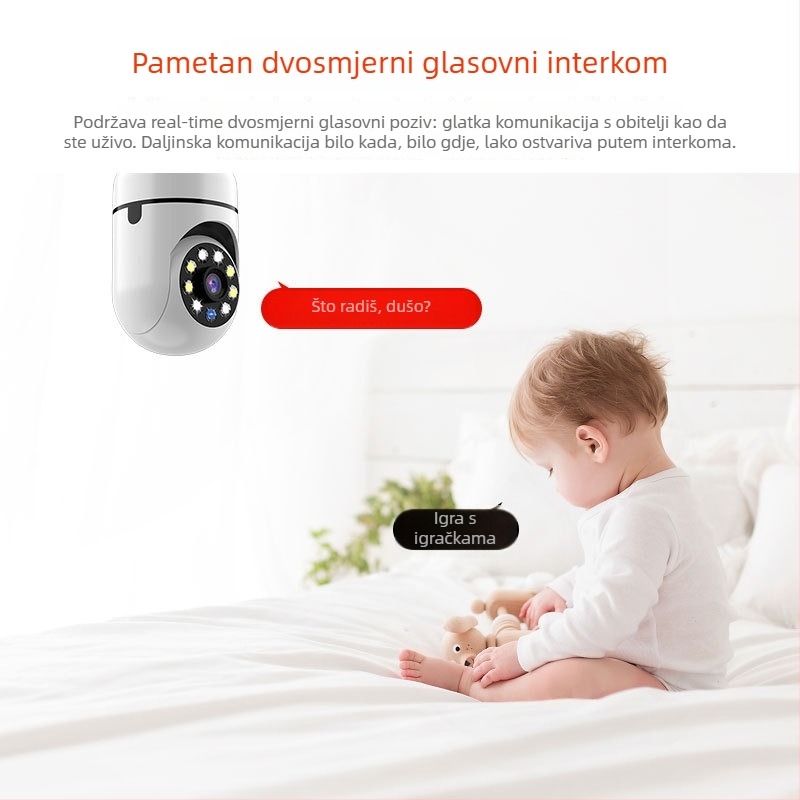 IP kamera E27 - 1080p, noćno viđenje, WiFi, unutarnja uporaba, 3.6 mm objektiv