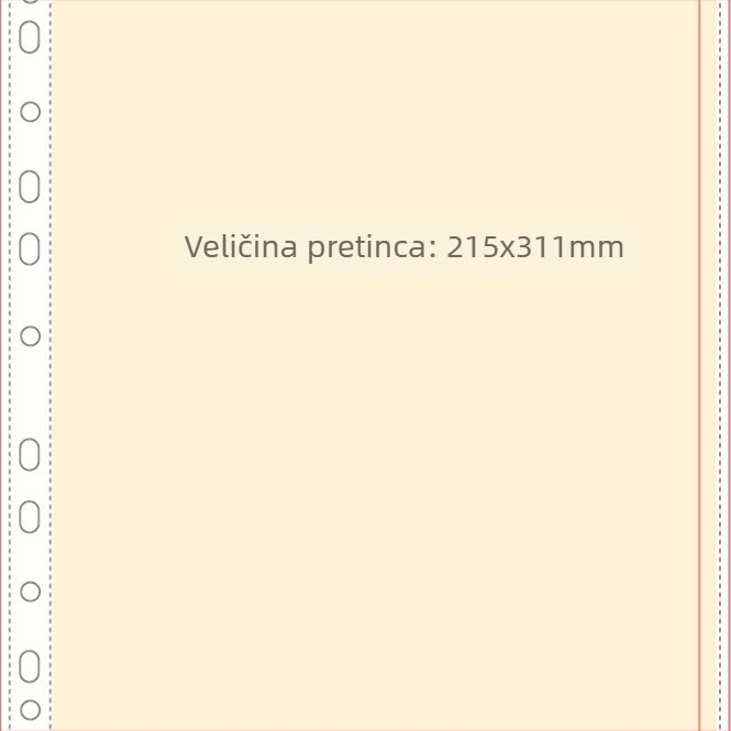 A4 album za kartice s prozirnim unutarnjim stranicama, 8 polja, Loose-Leaf refil, PP stranice, 10 listova