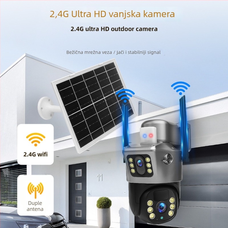 Huaxin Vision Solarni vanjski bežični sigurnosni kamera s noćnim vidom – 0.001 lux, SNR > 44 dB, -20…55°C, 5V napajanje, funkcija alarma