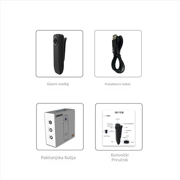 A18 kamera s klipom za konferencije i sport, HD snimanje, video i fotografije, ABS kućište, TF kartica, 1–5 MP, trajanje baterije 1–3 sata